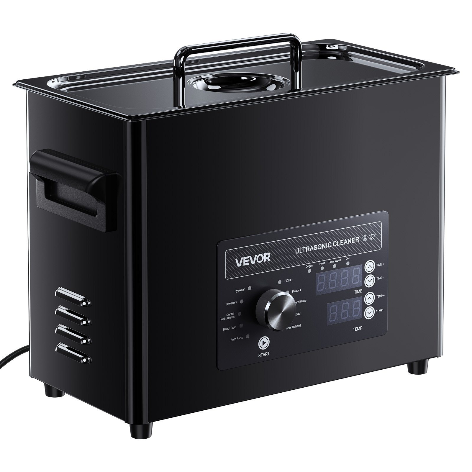 VEVOR Ultrasonic Cleaner, profesjonalne urządzenie do czyszczenia ultradźwiękowego z pokrętłem sterującym, pojemność 6 l, urządzenie czyszczące z koszykiem i kulką czyszczącą, ultradźwiękowa myjka do zegarków, maszynek do golenia, biżuterii i monet