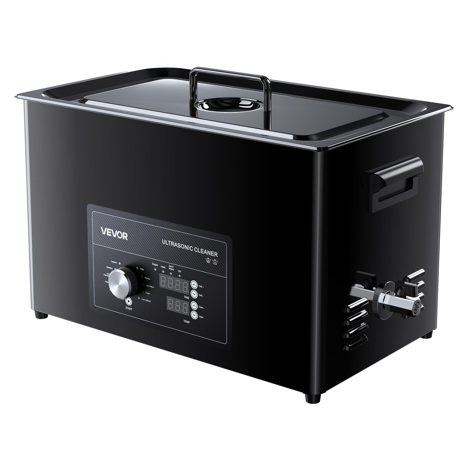 VEVOR Ultrasonic Cleaner, profesjonalne urządzenie do czyszczenia ultradźwiękowego z pokrętłem sterującym, 30 l, urządzenie czyszczące z koszykiem i kulką czyszczącą, ultradźwiękowa myjka do zegarków, maszynek do golenia, biżuterii, monet