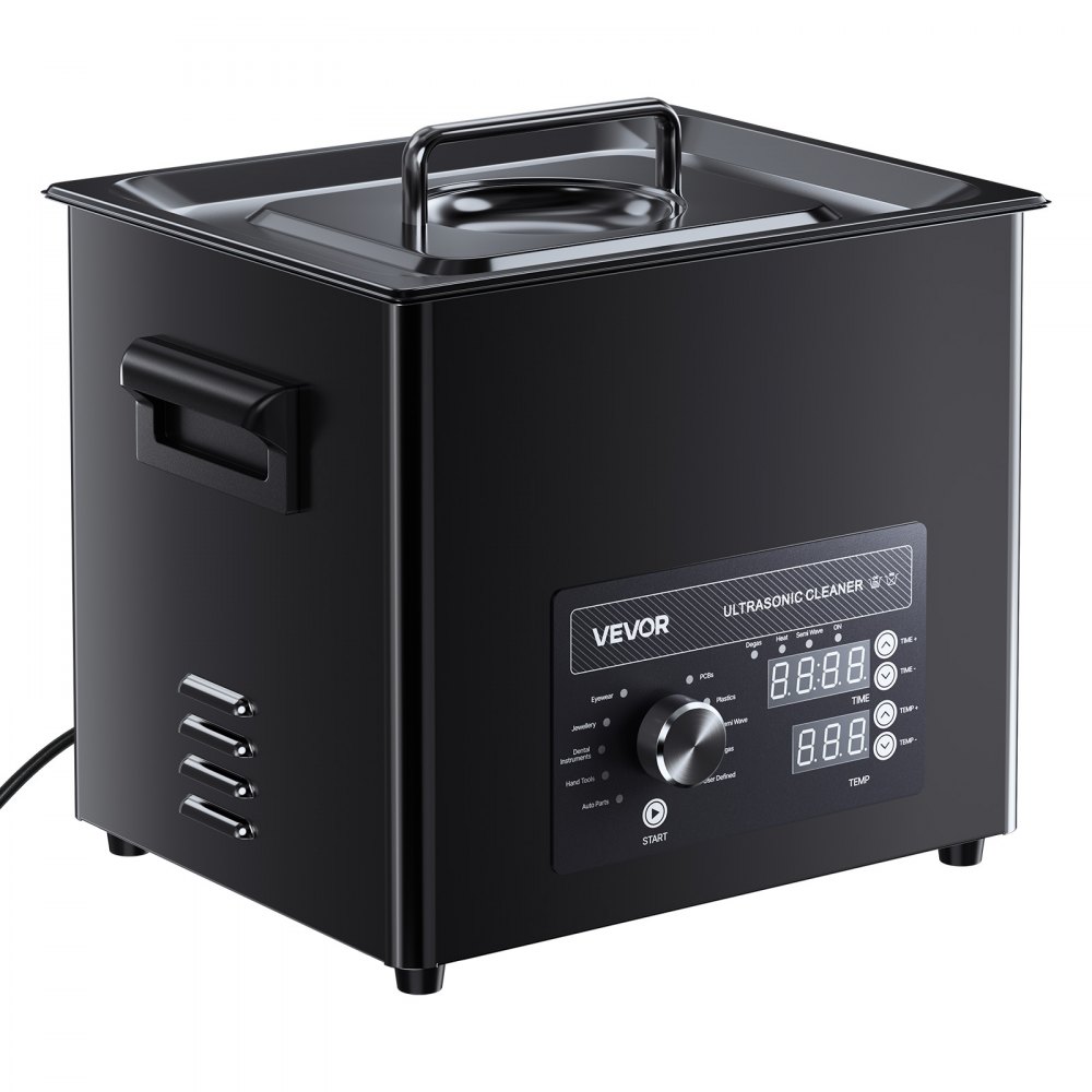 VEVOR Ultrasonic Cleaner, profesjonalne urządzenie do czyszczenia ultradźwiękowego z pokrętłem sterującym, pojemność 10 l, urządzenie czyszczące z koszykiem i kulką czyszczącą, ultradźwiękowa myjka do zegarków, maszynek do golenia, biżuterii i monet