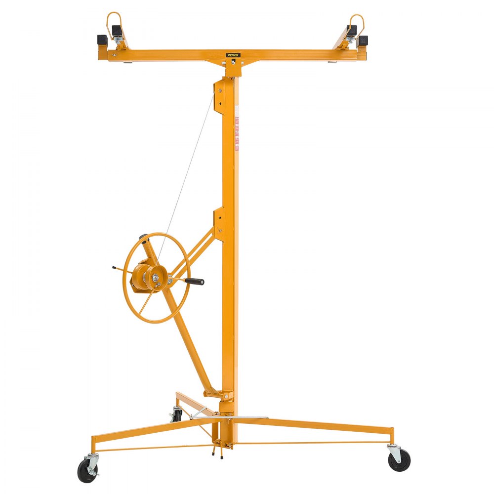 Podnośnik do płyt gipsowo-kartonowych VEVOR z regulowanym ramieniem teleskopowym, udźwig 68 kg, wysokość 4877 mm, podnośnik do płyt gipsowo-kartonowych, podnośnik do paneli, wciągnik, narzędzia, do montażu na suficie i ścianie (żółty)