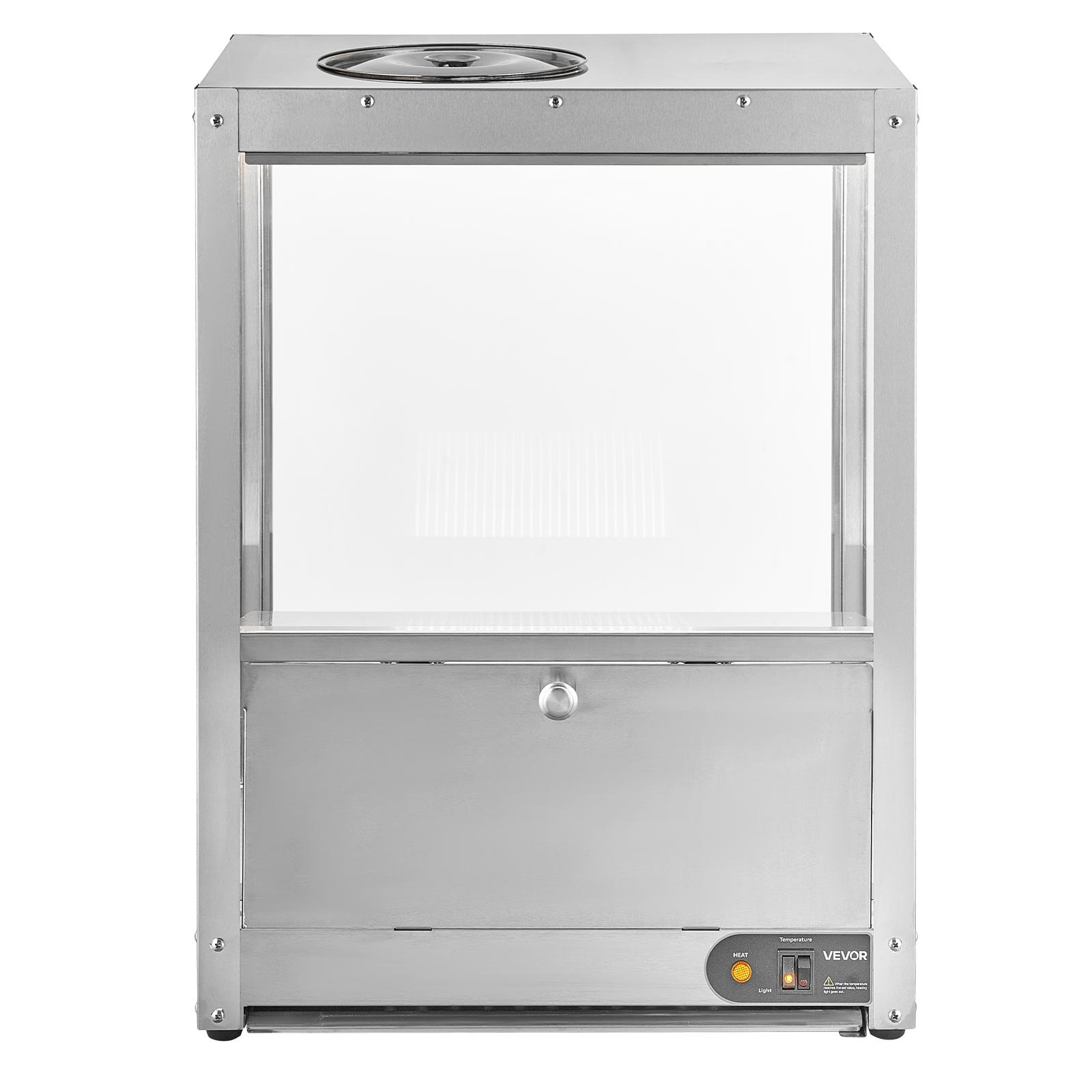 VEVOR Komercyjna maszyna do nachosów 80 l, elektryczny podgrzewacz do chipsów 300 W z płytą grzewczą, lampą grzewczą i płytą deflektora, podgrzewacz do chipsów nachos ze stali nierdzewnej do popcornu, chipsów ziemniaczanych i chipsów orzechowych