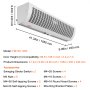 Kurtyna powietrzna VEVOR 1,1 m, 2 prędkości, 2292 m³/h, montowana na ścianie, wentylator wewnętrzny nad drzwiami z solidnym wyłącznikiem krańcowym, łatwa w montażu