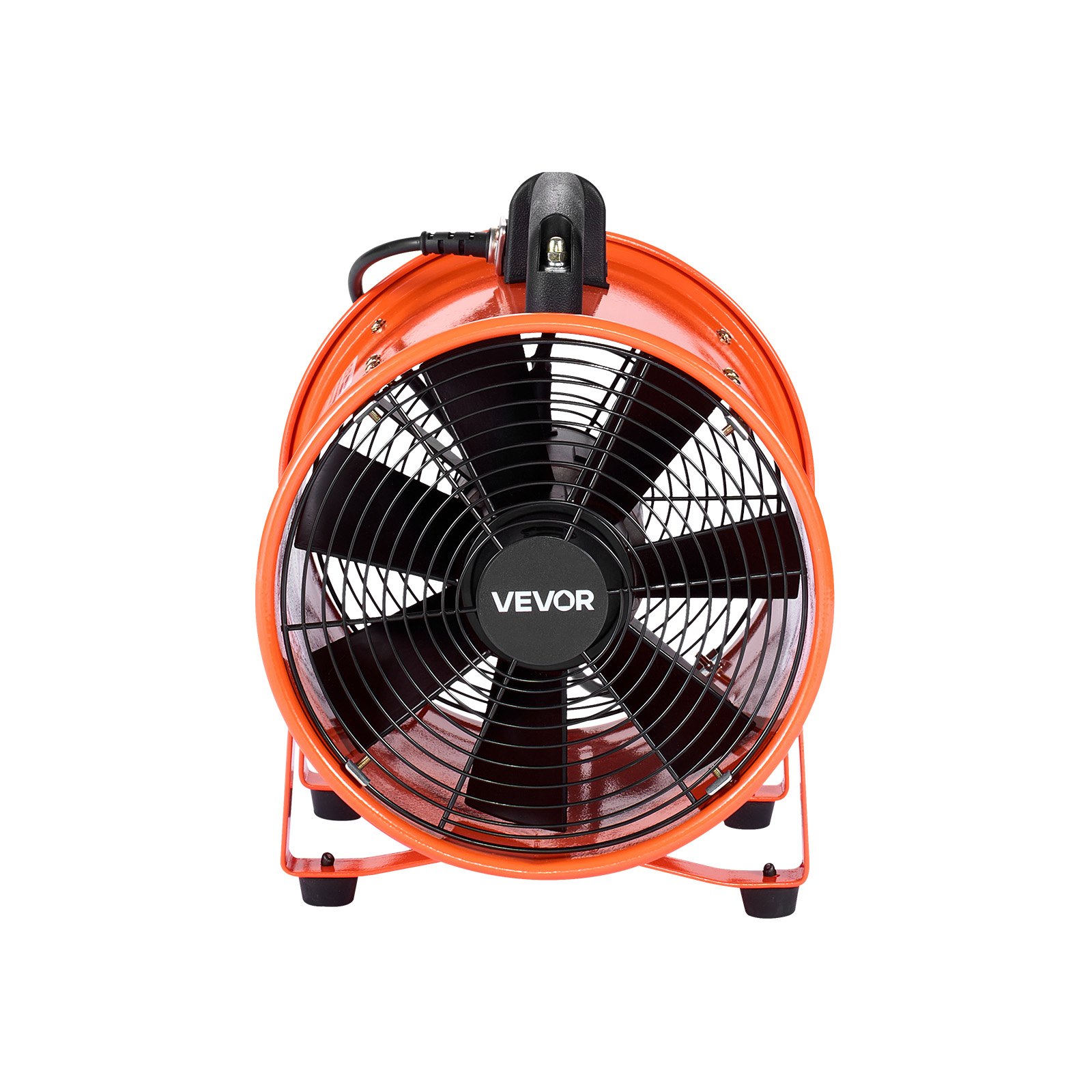 VEVOR 25.4cm Portable Ventilator, 2 Speed Industrial Utility Blower Fan with 10m Flexible Duct Hose, Exhaust Axial Fan for Basements, Workshops, Warehouses , and Confined Spaces, Orange