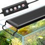 Lampa do akwarium o pełnym spektrum działania VEVOR 14 W z trybem naturalnym 24/7, regulowanym timerem i 5 poziomami jasności, z wysuwanymi wspornikami ze stopu aluminium, do akwariów słodkowodnych z roślinami o średnicy od 12 do 18 cali