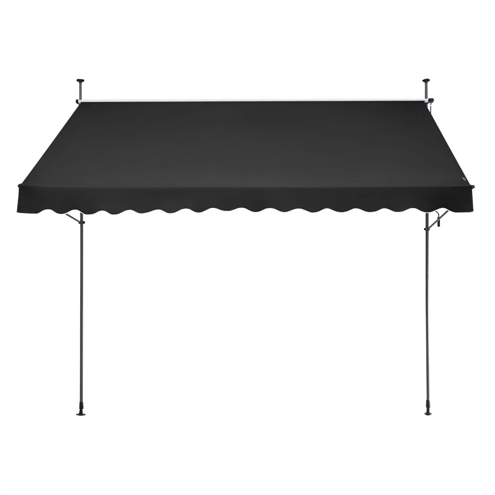 Markiza balkonowa VEVOR z korbą, 350 x 120 cm, markiza przeciwsłoneczna, zadaszenie tarasu Sunsetter Deck, wysokość regulowana od 218 do 309 cm, markiza na taras/balkon/ogród, czarna