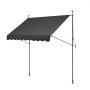 Markiza balkonowa VEVOR z korbą, 250 x 120 cm, markiza przeciwsłoneczna, zadaszenie tarasu Sunsetter Deck, wysokość regulowana od 218 do 309 cm, markiza na taras/balkon/ogród, czarna
