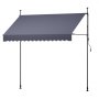 VEVOR Manual Retractable Awning, 300 cm Outdoor Retractable Patio Awning Sunshade Shelter, Height Adjustable Patio Door Window Canopy with Manual Crank Handle for Backyard, Garden, Balcony, Dark Gray