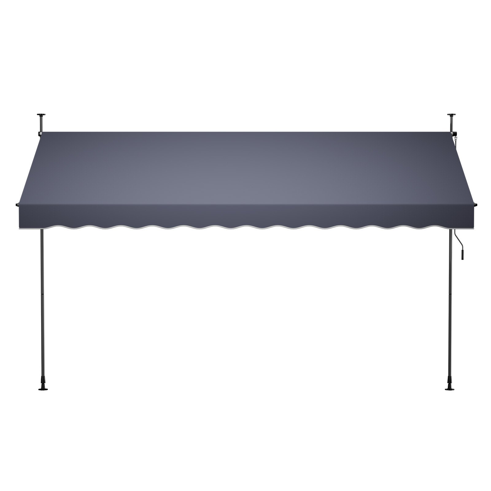 Markiza VEVOR Clamp 400 cm, markiza z regulacją wysokości i korbą ręczną, markiza tarasowa z ochroną przeciwsłoneczną UPF 80+, markiza przeciwsłoneczna, markiza balkonowa, idealna na taras, balkon i do ogrodu, ciemnoszara