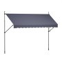 VEVOR Manual Retractable Awning, 350 cm Outdoor Retractable Patio Awning Sunshade Shelter, Height Adjustable Patio Door Window Canopy with Manual Crank Handle for Backyard, Garden, Balcony, Dark Gray