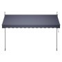 VEVOR Manual Retractable Awning, 350 cm Outdoor Retractable Patio Awning Sunshade Shelter, Height Adjustable Patio Door Window Canopy with Manual Crank Handle for Backyard, Garden, Balcony, Dark Gray