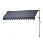 VEVOR Manual Retractable Awning, 350 cm Outdoor Retractable Patio Awning Sunshade Shelter, Height Adjustable Patio Door Window Canopy with Manual Crank Handle for Backyard, Garden, Balcony, Dark Gray