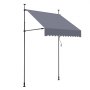 VEVOR Manual Retractable Awning, 150 cm Outdoor Retractable Patio Awning Sunshade Shelter, Height Adjustable Patio Door Window Canopy with Manual Crank Handle for Backyard, Garden, Balcony, Dark Gray