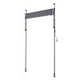 VEVOR Manual Retractable Awning, 150 cm Outdoor Retractable Patio Awning Sunshade Shelter, Height Adjustable Patio Door Window Canopy with Manual Crank Handle for Backyard, Garden, Balcony, Dark Gray