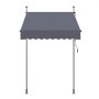 VEVOR Manual Retractable Awning, 150 cm Outdoor Retractable Patio Awning Sunshade Shelter, Height Adjustable Patio Door Window Canopy with Manual Crank Handle for Backyard, Garden, Balcony, Dark Gray