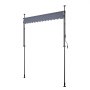 VEVOR Manual Retractable Awning, 200 cm Outdoor Retractable Patio Awning Sunshade Shelter, Height Adjustable Patio Door Window Canopy with Manual Crank Handle for Backyard, Garden, Balcony, Dark Gray