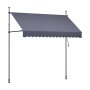 VEVOR Manual Retractable Awning, 250 cm Outdoor Retractable Patio Awning Sunshade Shelter, Height Adjustable Patio Door Window Canopy with Manual Crank Handle for Backyard, Garden, Balcony, Dark Gray