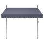 VEVOR Manual Retractable Awning, 250 cm Outdoor Retractable Patio Awning Sunshade Shelter, Height Adjustable Patio Door Window Canopy with Manual Crank Handle for Backyard, Garden, Balcony, Dark Gray