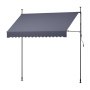 VEVOR Manual Retractable Awning, 250 cm Outdoor Retractable Patio Awning Sunshade Shelter, Height Adjustable Patio Door Window Canopy with Manual Crank Handle for Backyard, Garden, Balcony, Dark Gray