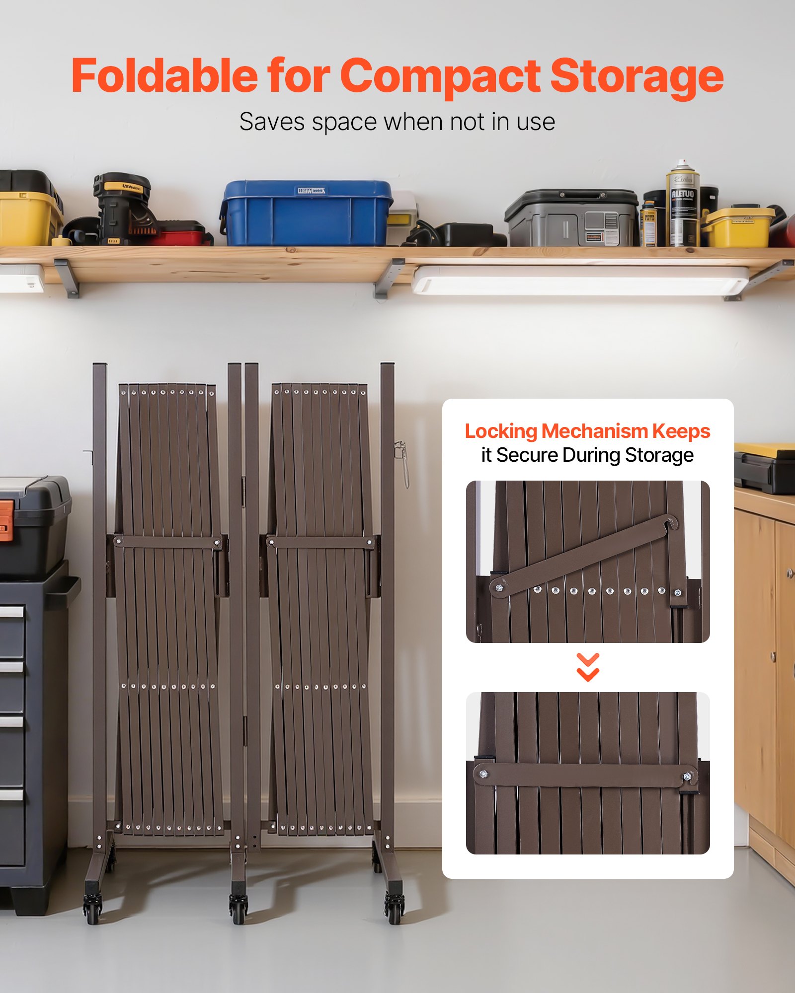 Rozsuwana brama nożycowa VEVOR, podwójna bariera z blokowanymi kółkami, regulowana, 8,18 m, mobilna bariera ochronna o działaniu ostrzegawczym, metalowa bariera do użytku zewnętrznego i przemysłowego