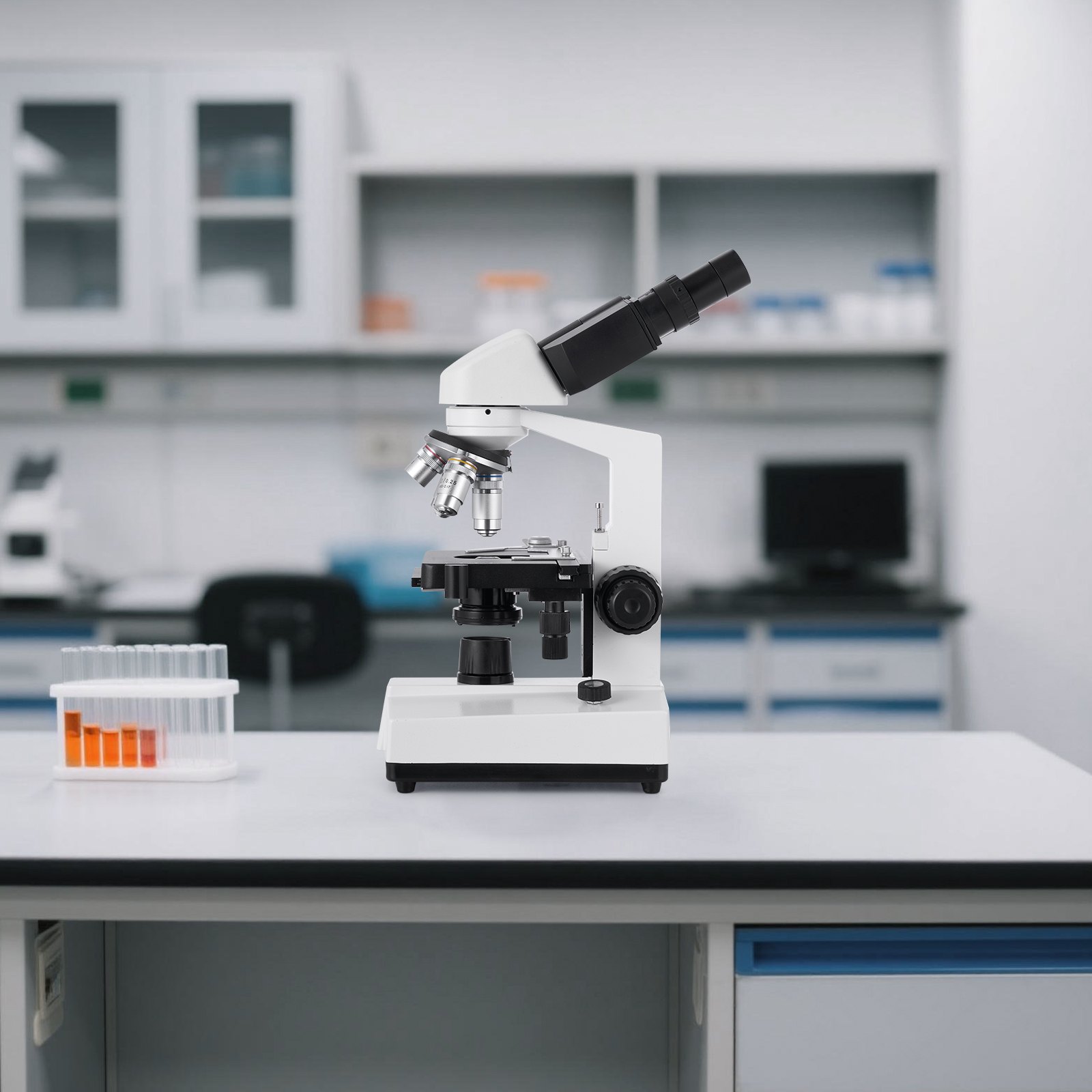 Mikroskop binokularowy VEVOR dla dorosłych, profesjonalny zestaw mikroskopowy z powiększeniem 40-5000x, mikroskopem dwustopniowym i 2 zestawami okularów, mikroskopem złożonym z oświetleniem LED i uchwytem na telefon