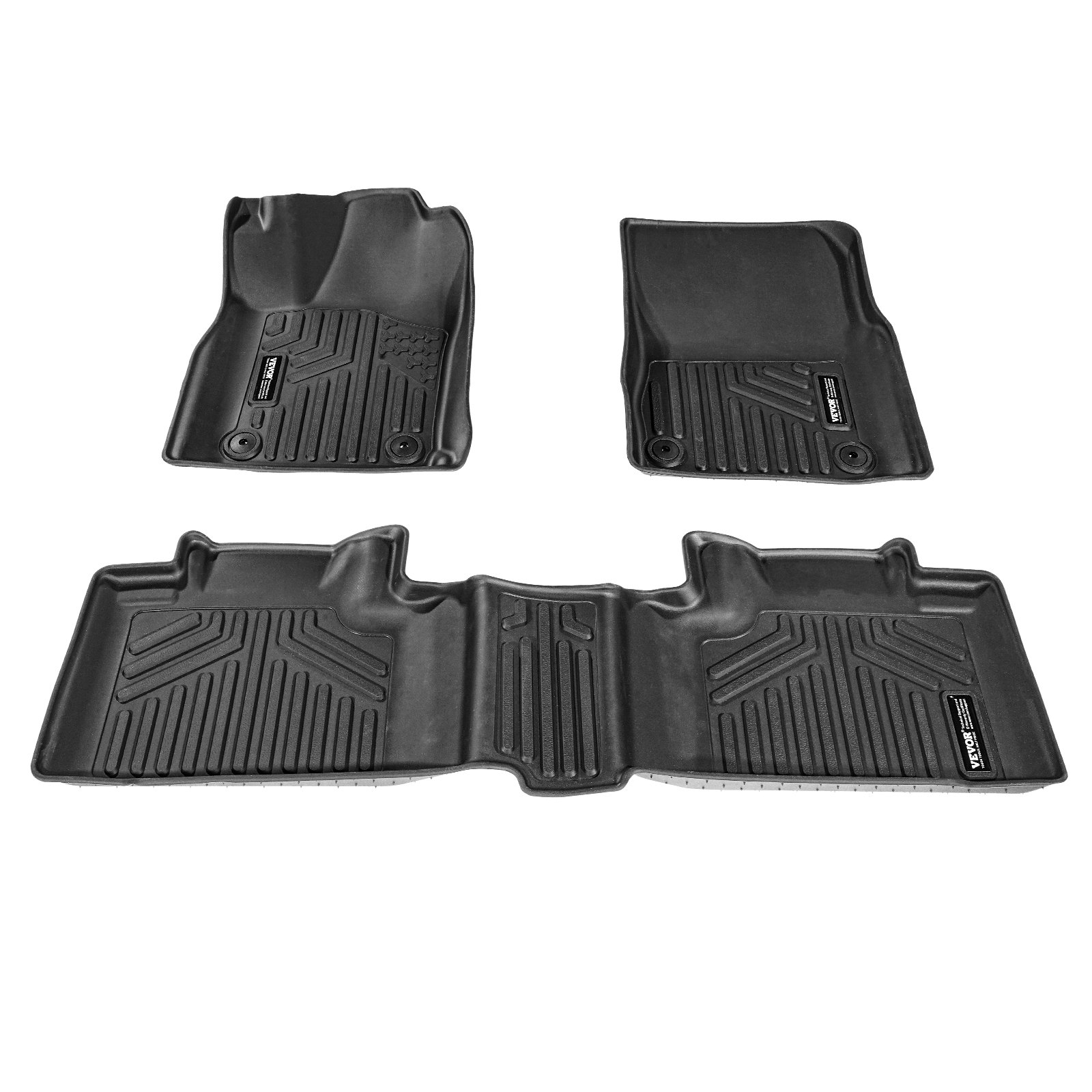 Dywaniki samochodowe VEVOR pasujące do Dodge Durango / Jeep Grand Cherokee 2016-2024 / 2016-2021, 3-częściowe wykładziny na przedni i drugi rząd siedzeń, odporne na warunki atmosferyczne, wykonane na zamówienie dywaniki samochodowe z tworzywa TPE