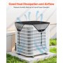 Pokrowiec na klimatyzator zewnętrzny VEVOR, siatka 710 x 710 mm, pokrowiec ochronny z PVC z elastycznymi haczykami, odporny na rozdarcie, do użytku na zewnątrz, całoroczny, czarny