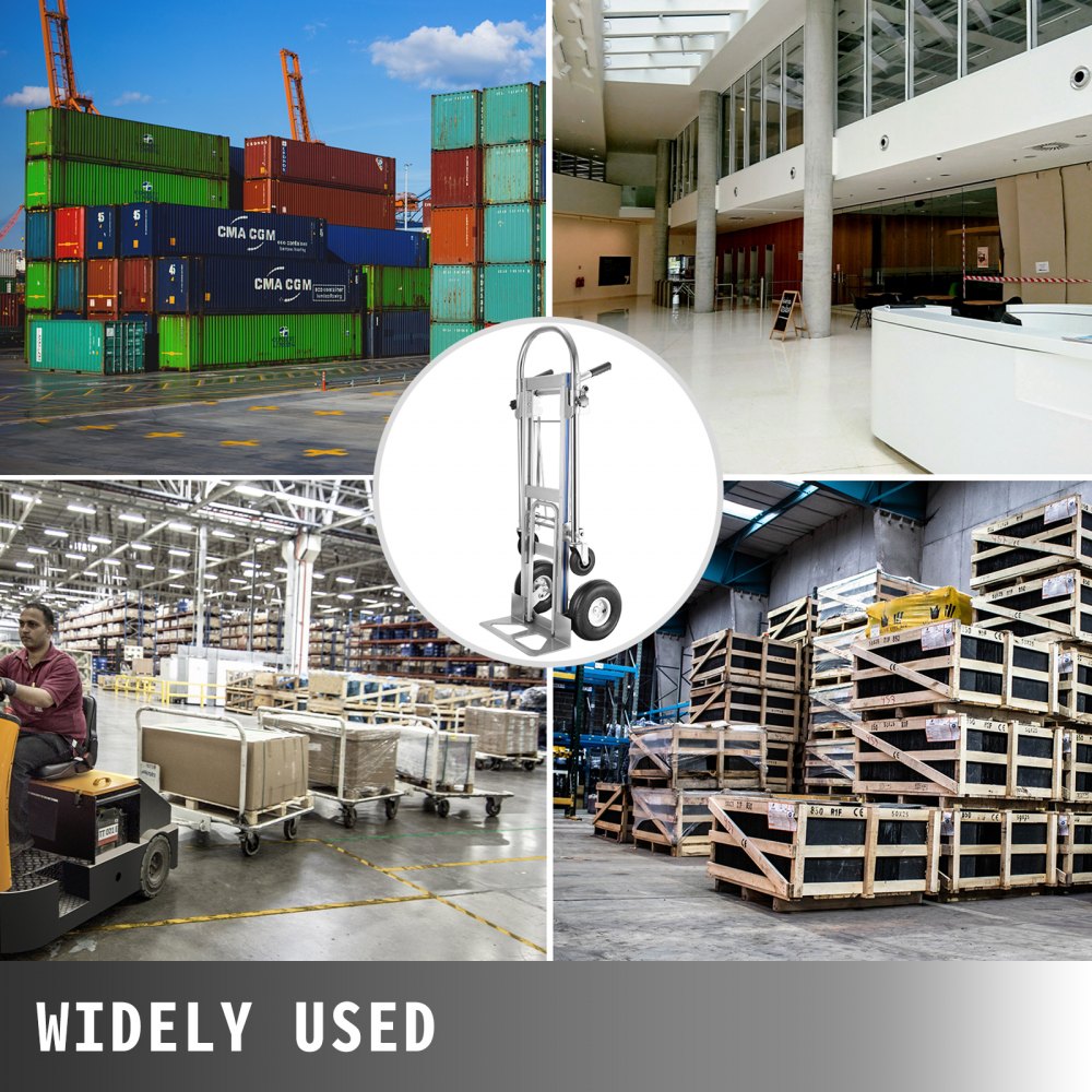 VEVOR 3 w 1 składany wózek ręczny, wózek narzędziowy o udźwigu 1000 funtów, wózek narzędziowy z aluminium, składany wózek narzędziowy z 4 kołami