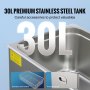 VEVOR Ultradźwiękowy środek czyszczący Urządzenie ultradźwiękowe do czyszczenia stali nierdzewnej 600 W, 30 l Urządzenie ultradźwiękowe do czyszczenia z wyświetlaczem cyfrowym 0-30 min, ultradźwiękowe czyszczenie biżuterii, okularów, zegarków itp.