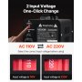 Transformator podwyższający/obniżający napięcie VEVOR 500VA, konwerter napięcia 110 V na 220 V i 220 V na 110 V z gniazdem US/EU, przewodem zasilającym i wyłącznikiem automatycznym