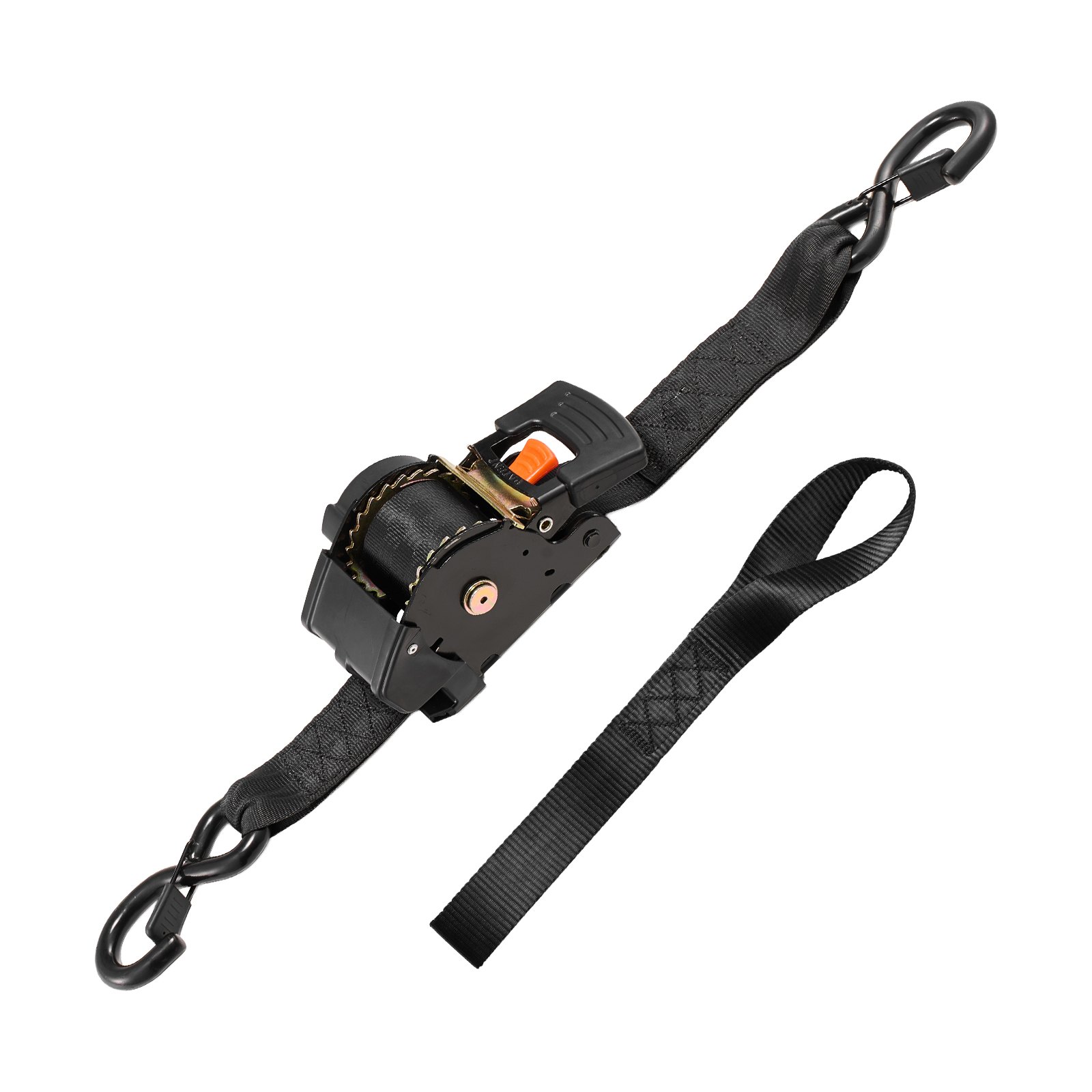Pas mocujący VEVOR z automatycznym mechanizmem zapadkowym, 50,8 mm x 3 m, z hakami w kształcie litery S, obciążenie zrywające 1375 kg, 2 miękkie pętle, mechanizm zapadkowy do przeprowadzek, przyczep, motocykli, kajaków, dachów samochodowych, opakowanie 2 szt.