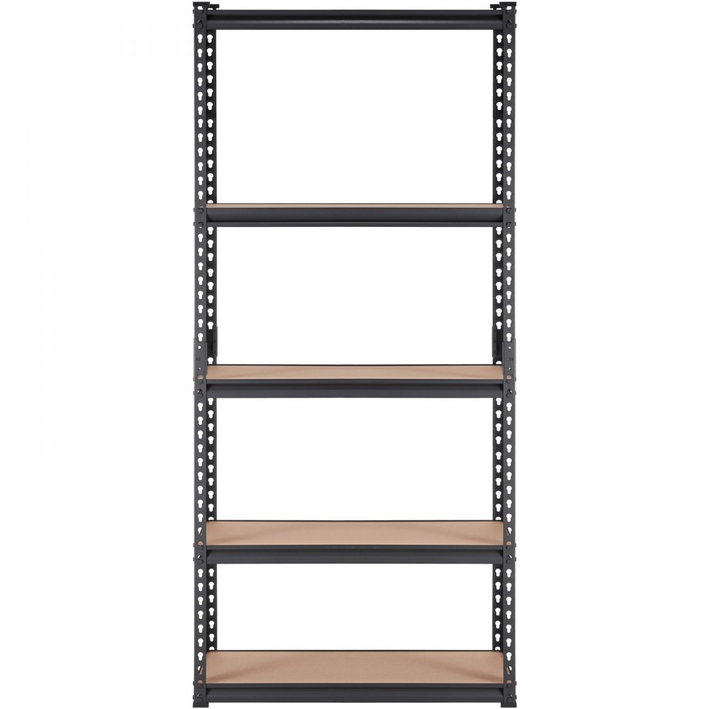 Regał magazynowy VEVOR, 5-poziomowy, regulowany, udźwig 2000 funtów, wytrzymały regał garażowy, metalowy organizer, czarny, dł. 36" x szer. 18" x wys. 72" do kuchni, spiżarni, piwnicy, łazienki i pralni