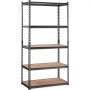 VEVOR Storage Shelf, 5-Tier Adjustable, 2000 lbs Load Capacity, Heavy-Duty Garage Shelving, Metal Organizer All-Purpose Shelf, Black, 36" L x 18" W x 72" H for Kitchen, Pantry, Basement, Bathroom, Laundry
