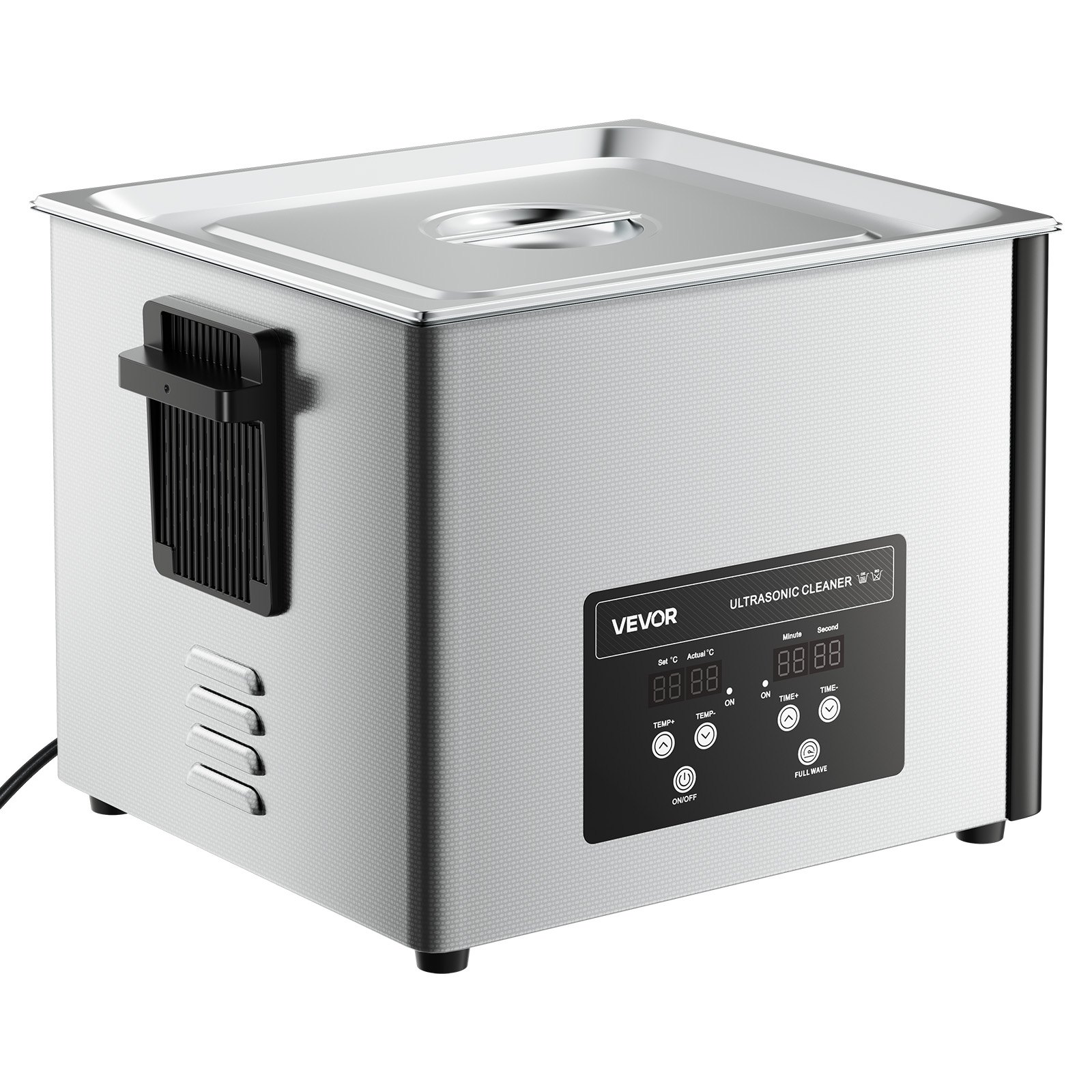 VEVOR 15 L Myjka ultradźwiękowa, profesjonalna maszyna do czyszczenia ultradźwiękowego z koszem czyszczącym i wyświetlaczem cyfrowym, 240 W, stal nierdzewna, 40 kHz, przemysłowa maszyna do czyszczenia części, gaźników i instrumentów