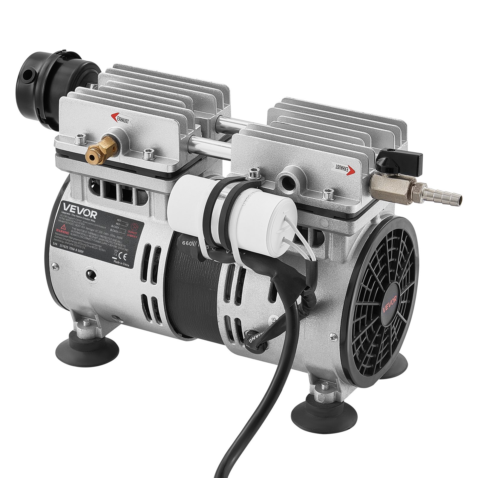 Aerator do oczek wodnych VEVOR, kompresor powietrza o mocy 590 W, prędkość znamionowa 1400 obr./min, pompa napowietrzająca do oczek wodnych, maks. ciśnienie 0,3 MPa, regulowana temperatura od -5°C do 40°C, z timerem, idealny do oczek wodnych i ogrodów wodnych