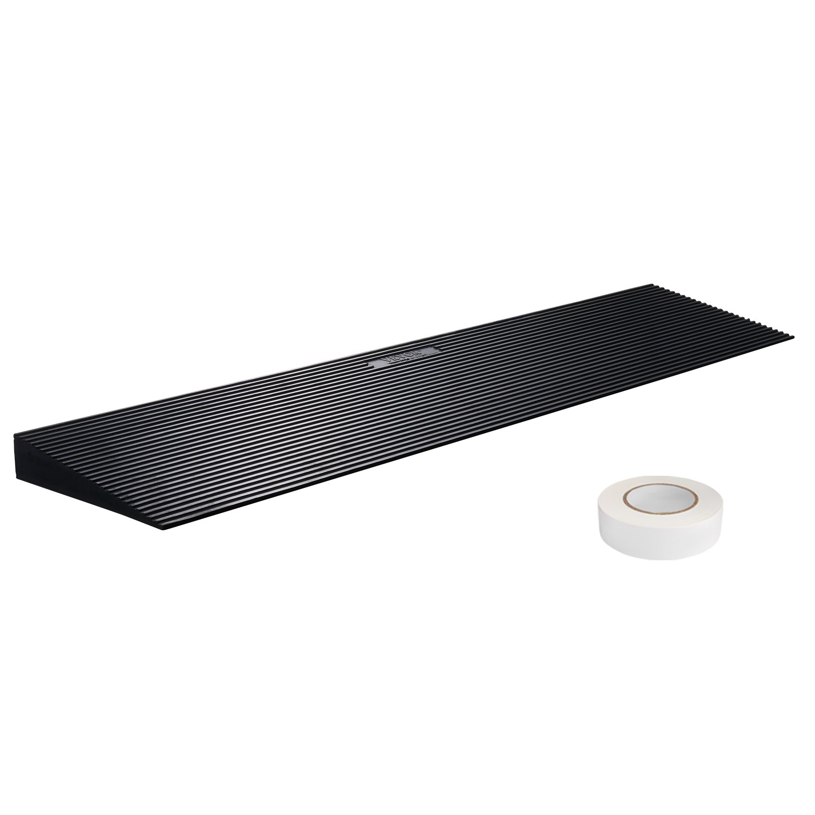 Rampa progowa VEVOR z pełnej gumy, progowa, maks. nośność do 15 ton, rampa krawężnikowa 90x20x3 cm, rampa dla wózków inwalidzkich z dwustronną taśmą klejącą, rampa dostępowa, gumowa, samoprzylepna