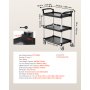 Wózek narzędziowy VEVOR, 136 kg, 3-poziomowy plastikowy wózek narzędziowy z kołami obrotowymi 360° (2 z hamulcami), 880 x 410 x 990 mm, duży wózek do serwowania do magazynu, biura, domu, restauracji, kuchni