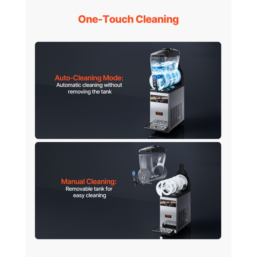 VEVOR Maszyna do Mrożonych Napojów Pośniegowych 15 L Komercyjna Maszyna do Margarity 500 W Gładka Maszyna Materiał Wysokiej Jakości Łatwy w Użyciu aby Usprawnić i Zwiększyć Obsługę Mrożonych Napojów