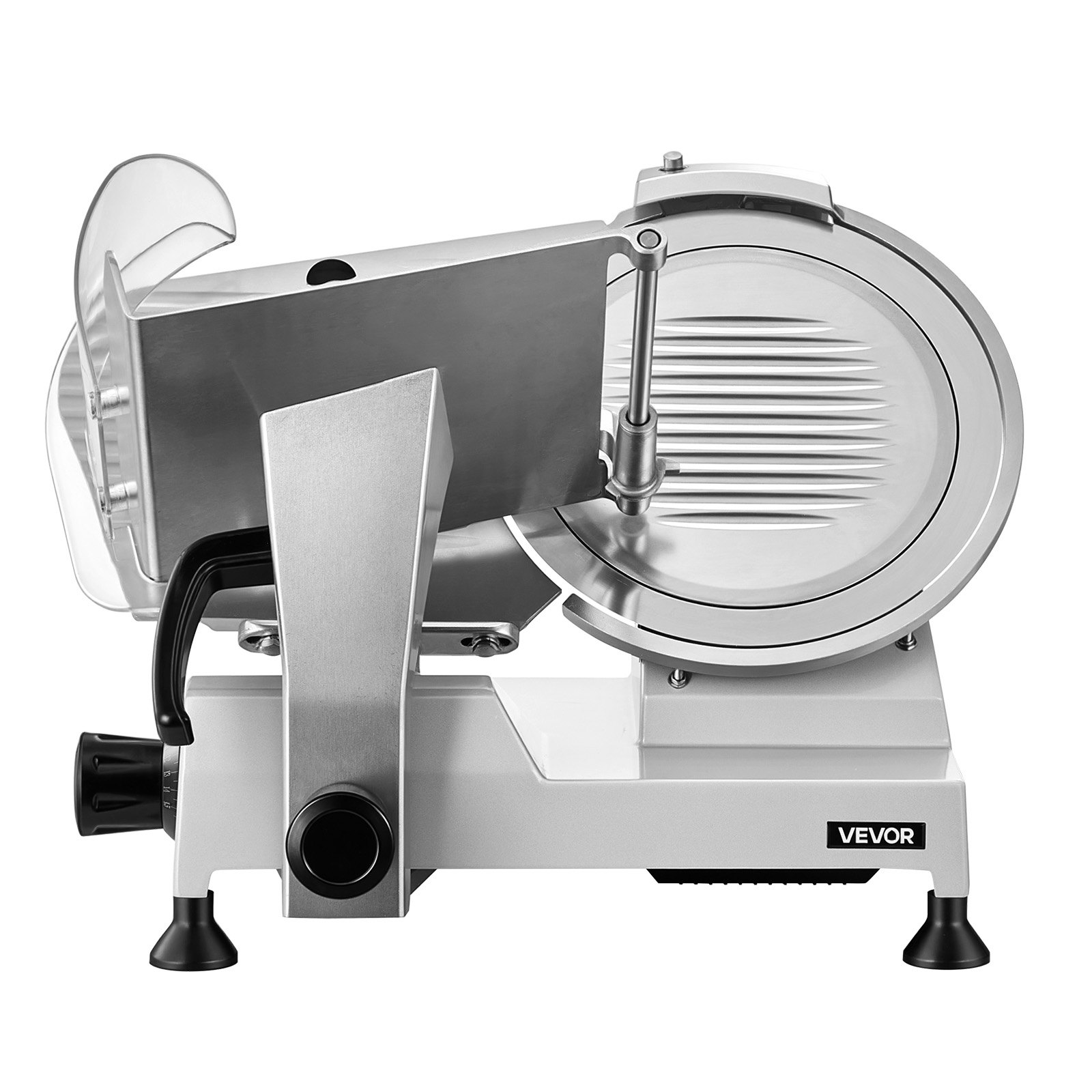 VEVOR Elektryczna krajalnica do mięsa z ostrzem 300 mm, moc 320 W Uniwersalna krajalnica do mięsa ze zintegrowaną ostrzałką i regulowaną grubością cięcia 0-15 mm, do mrożonego mięsa i szynki