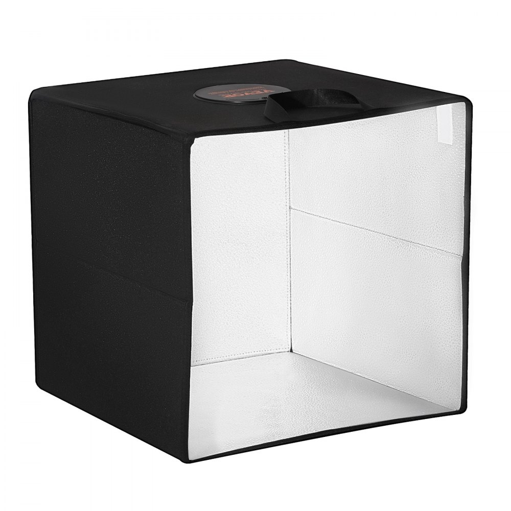 VEVOR Photo Studio Light Box, 16 x 16 cali, 3000–5600 K, regulowana temperatura barwowa w 3 trybach, profesjonalny zestaw namiotowy ze 120 diodami LED, 6 dwustronnymi kolorowymi tłami, wysoki współczynnik CRI ≥ 95 do małych produktów