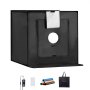 VEVOR Photo Studio Light Box, 60 x 60 cm, 3000–5600 K, 3 regulowane temperatury barwowe, zestaw namiotowy ze 160 diodami LED, 6 tłami, zasilaczem, miękką tkaniną oświetlającą, wysoki współczynnik CRI ≥ 95, do fotografii produktowej