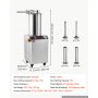 Hydrauliczna nadziewarka do kiełbas VEVOR, automatyczna, 26 l, stal nierdzewna, do równomiernego napełniania, z 4 rurkami napełniającymi, regulacją prędkości, wyłącznikiem awaryjnym, 4 rolkami i uszczelką silikonową, 750 W