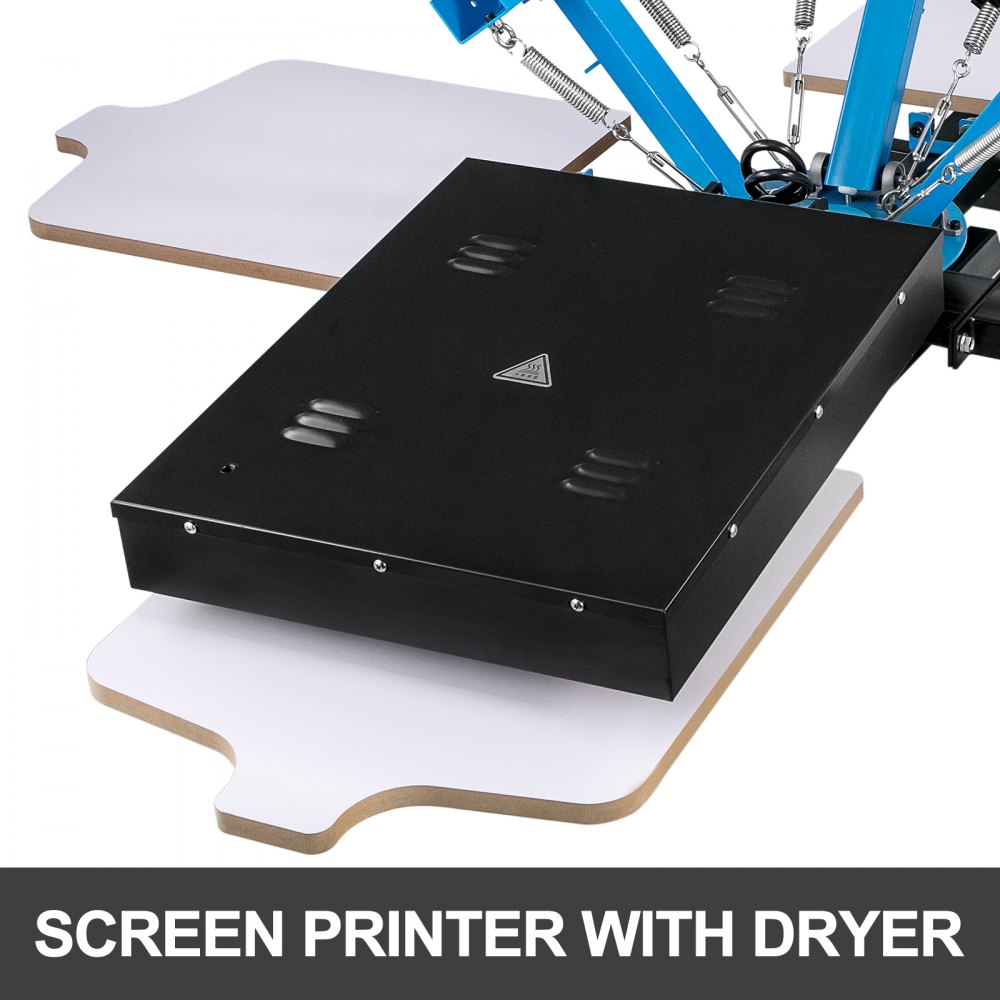 Zestaw do sitodruku stół do sitodruku 3 kolory 1 stacja z jednym kołem suszarki