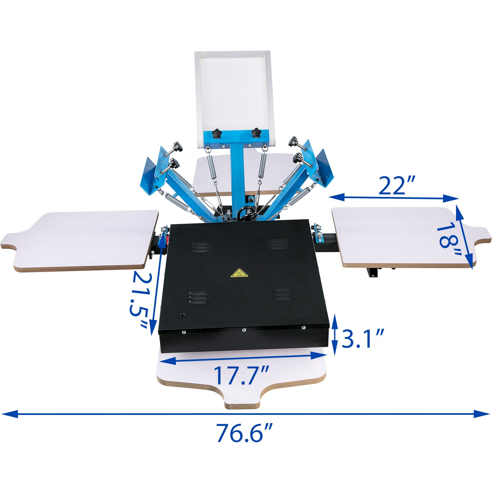 Zestaw do sitodruku stół do sitodruku 3 kolory 1 stacja z jednym kołem suszarki