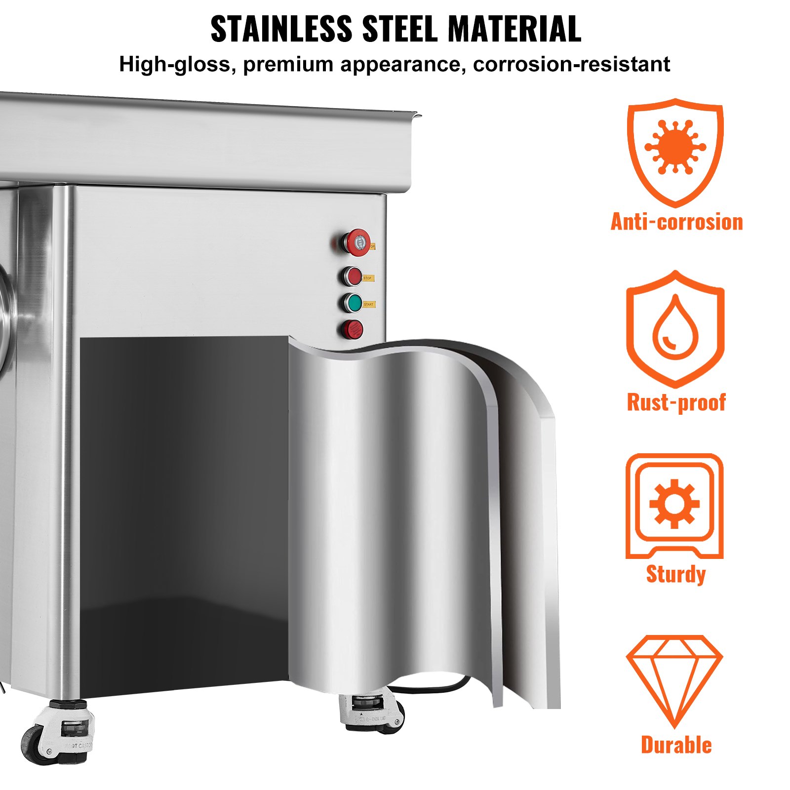 Maszynka do mielenia mięsa VEVOR 16,65 kg/min, 4000 W, elektryczna maszynka do mielenia mięsa z ostrzami i płytkami mielącymi, elektryczna maszyna do kiełbas, komercyjna maszynka do mielenia mięsa ze stali nierdzewnej do kuchni, restauracji, sklepu mięsnego