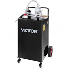 VEVOR Fuel Caddy Zbiornik paliwa o pojemności 35 galonów, 4 koła z ręczną pompą, czarny