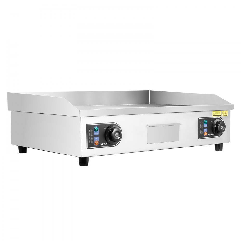 VEVOR Elektryczna płyta grillowa 4000 W 655 x 400 mm Powierzchnia grillowania 50-300 °C Płyta grillowa Gastro ze stali nierdzewnej (obudowa) Płyta grillowa stołowa z 2 szpatułkami, 2 szczotkami i 4 stopkami do steków BBQ, wtyczka nie jest dołączona