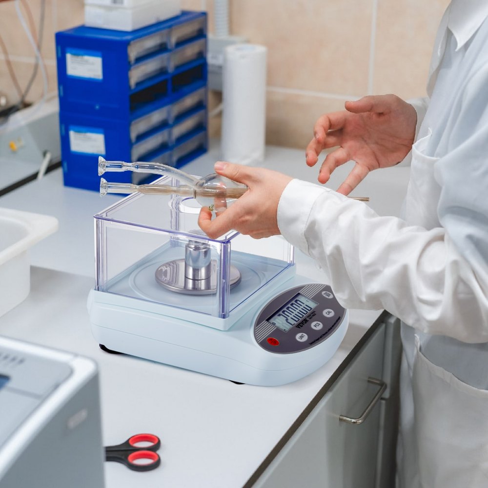 VEVOR Waga analityczna, waga laboratoryjna, dokładność 500 g x 0,001 g, cyfrowa, analityczna, elektroniczna, precyzyjna waga do kuchni i biżuterii, waga przemysłowa, waga z 13 jednostkami konwersji