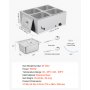 Komercyjny podgrzewacz do żywności VEVOR (4 pojemniki o rozmiarze 1/2 cala), elektryczny pojemnik do podgrzewania ze stali nierdzewnej o mocy 1,5 kW z pokrywką i chochlą do zupy, podgrzewacze do cateringu, restauracji i imprez