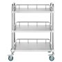 VEVOR Laboratory Trolley, Stainless Steel Trolley with 3 Shelves, Laboratory Serving Trolley with Swivel Casters, Dental Serving Trolley for Clinic, Laboratory, Hospital, Salon, 670 x 395 x 867 mm