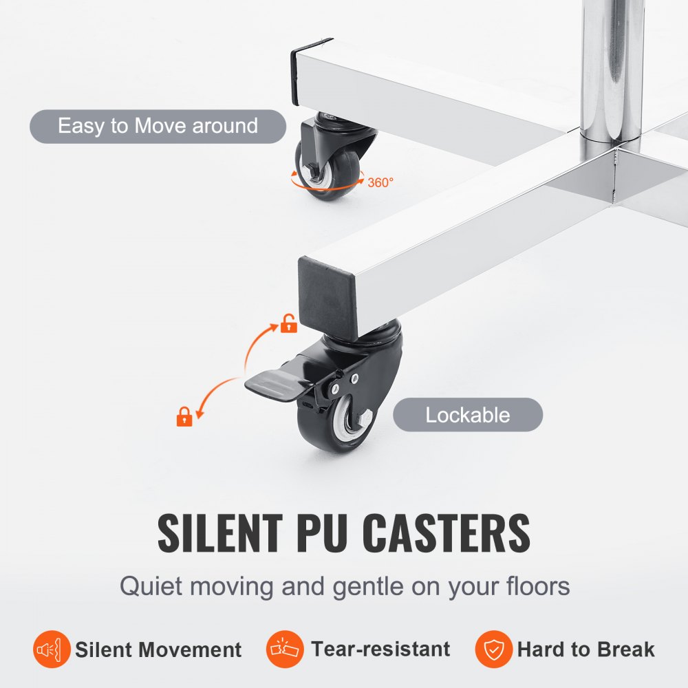 Wózek laboratoryjny VEVOR, wózek na sprzęt, technika medyczna, wózek do serwowania, 811-1396 mm, regulowany, z szufladami, nośność 16,5 kg, 325 x 265 mm, wózek laboratoryjny, wózek medyczny, salony fryzjerskie, kliniki stomatologiczne itp.